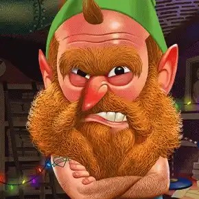 Official Crash Games logo: Angry Elf Christmas Miner by Gaming Corps at Leon Casino
