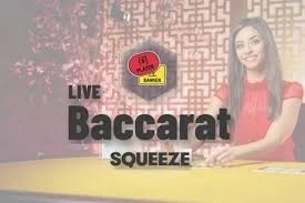 Baccarat Squeeze online game logo by Evolution on leoncasino-gr.com.gr