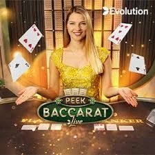 Peek Baccarat slot logo by Evolution at Leon Casino